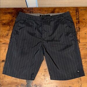 Men's Black Striped Hybrid Shorts